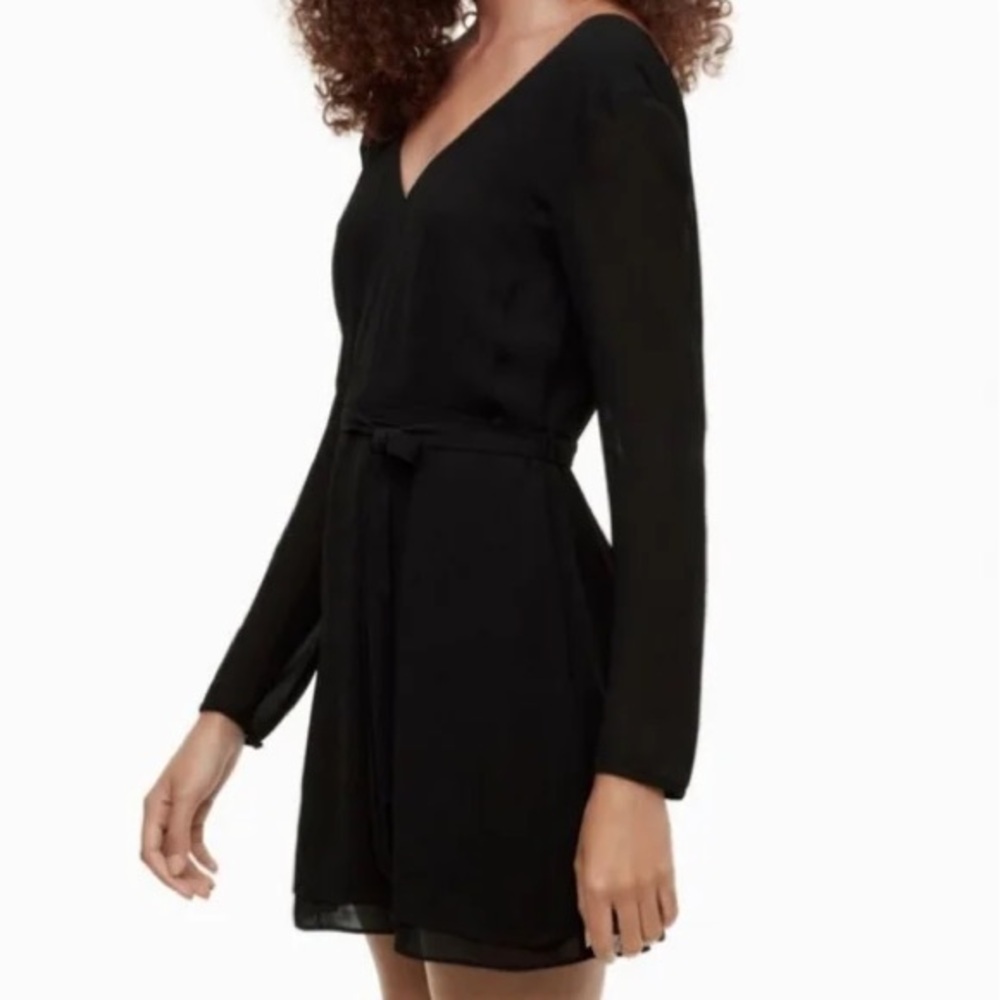 Aritzia Little Moon Black Long Sleeve Mini Dress